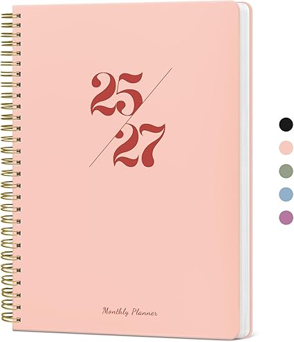 Monthly Planner 2025-2027, 2 Year Monthly Planner Calendar 2025-2027, July 2025 - June 2027, 7" x 10", 25-27 Monthly Calendar Planner, 24 Months, Perfect for School Office Home Planning - Pink